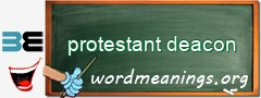 WordMeaning blackboard for protestant deacon